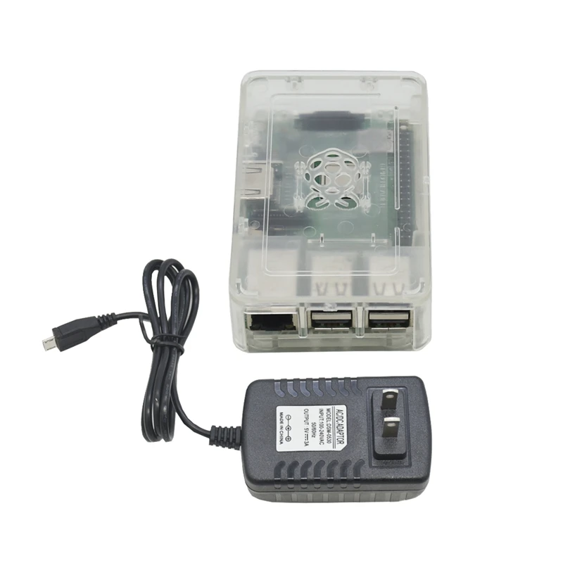Для Raspberry Pi 3 Model B+(Plus)+ Abs чехол+ 5V 3A Мощность адаптер с поддержкой Wi-Fi и Bluetooth Декодер каналов кабельного телевидения штепсельная вилка стандарта США