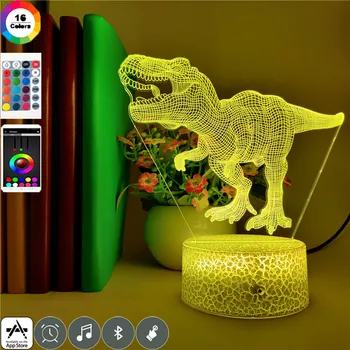 

App Control Dinosaur Series 3D LED Night Light Tyrannosaurus Nightlight for Children Birthday Gifts USB Charge Decor Lighting