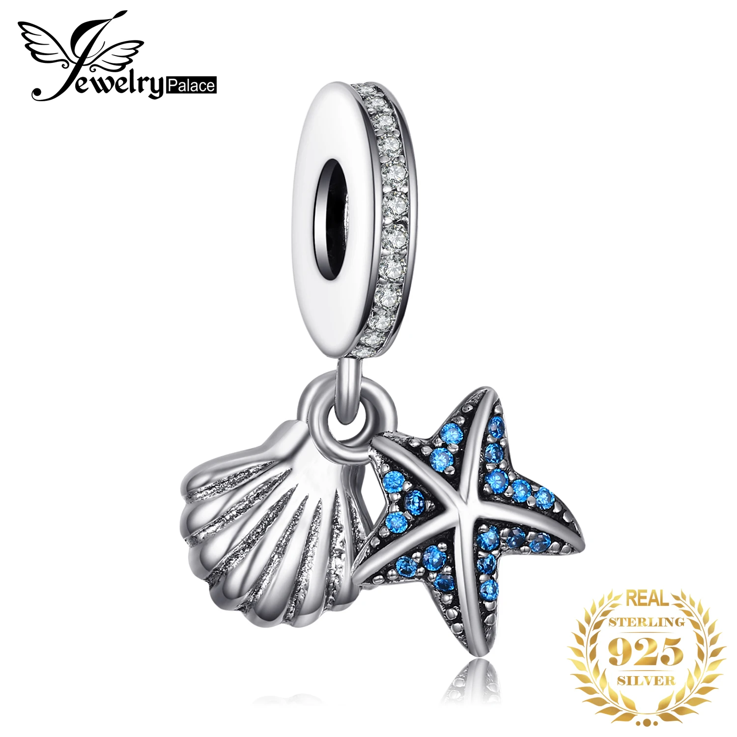 Jewelrypalace стерлингового серебра 925 тропический морской звезды и оболочки синий