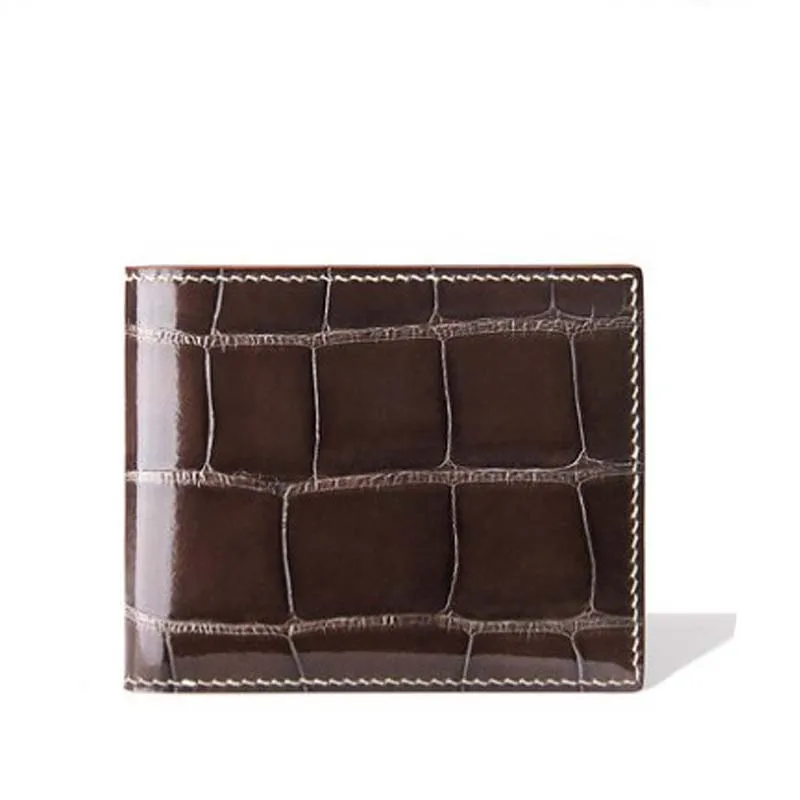 

gete crocodile men wallet Men's brief paragraph import Alligator skin handmade Genuine leather Cross section Men wallet