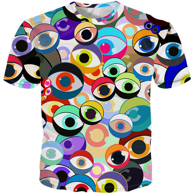 

YFFUSHI 2019 New Male 3d Tshirts Print T Shirts Men Cartoon Eyeball T shirt Summer Tops Men Tees Casual Streetwear 5XL