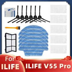 Cepillo lateral de filtro de HEPA paño de mopa Filtro de reemplazo para iLife V55 Pro inteligente robótico repuestos de aspiradora Accesorios