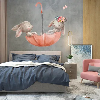 

Baby Room Cute Ballet Bunny Wall Stickers for Kids Room Nursery Decoration Cartoon Wall Decals Girl Gift Home Decoration Posters