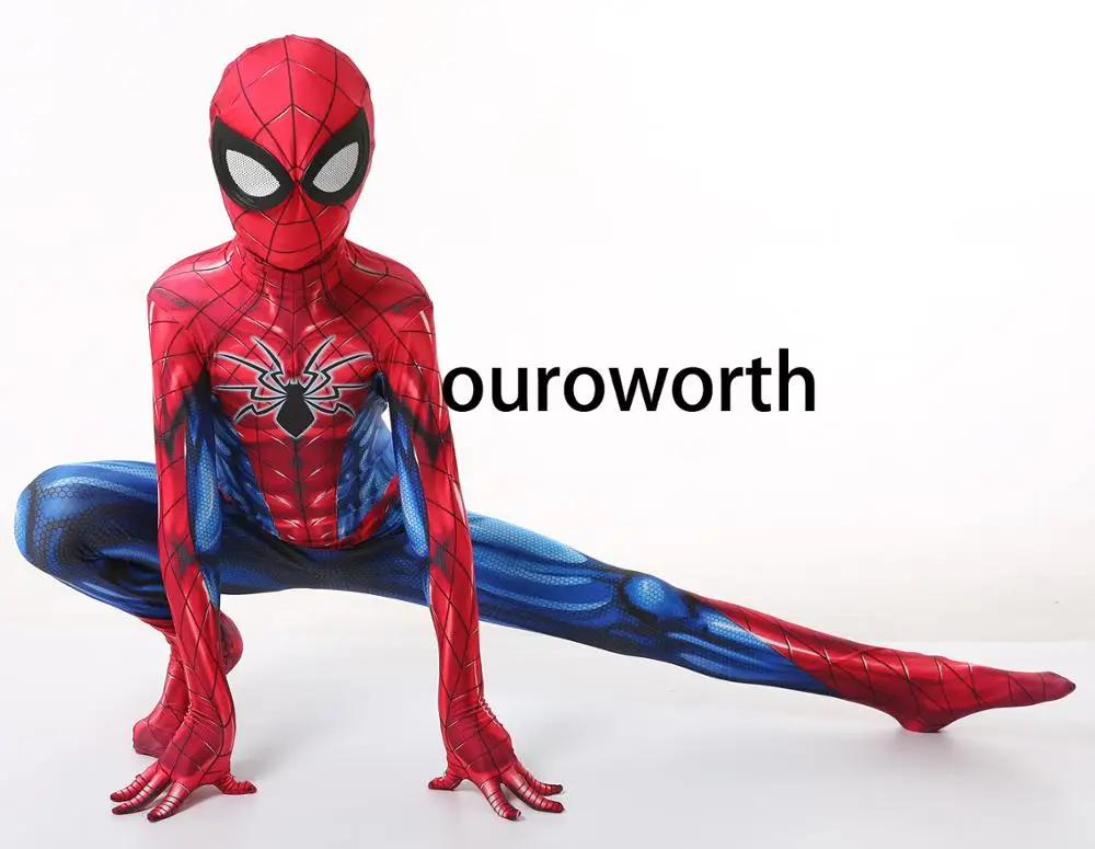 

Spider Armor MK IV Suit Kids Spiderman Costume Spandex halloween spider-man superhero Cosplay Costume for kids/children In Stock