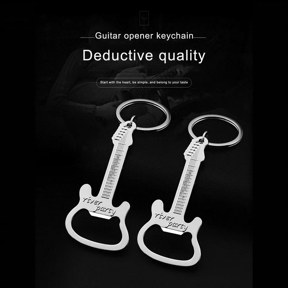 

2019 Hot Sale Gift Zinc Alloy Beer Guitar Bottle Opener Bottle Opener Keychain Keyring Key Chain Keychain Tools