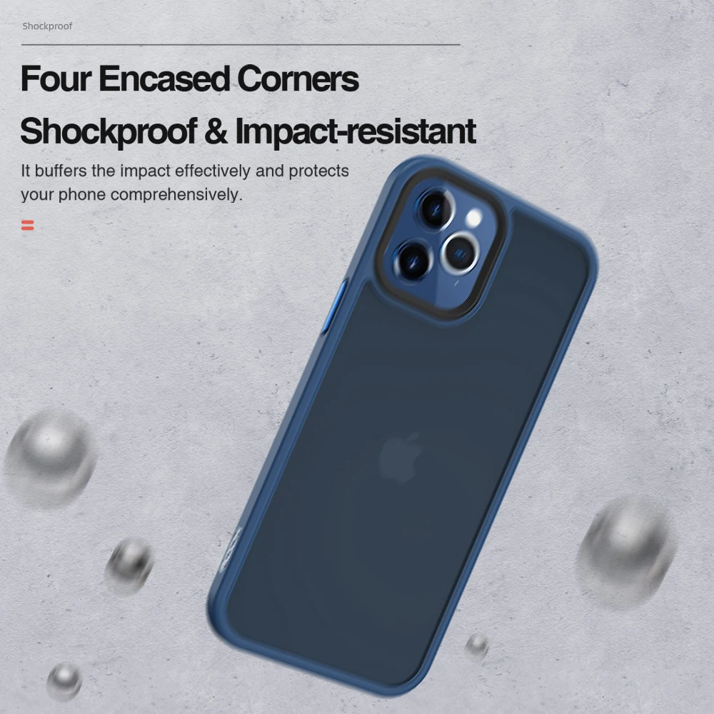ROCK Translucent Case for iPhone 12 Mini Cover Luxury Anti-knock Matte TPU Bumper Case for iPhone 12 Pro Max PC Back Cover Capa