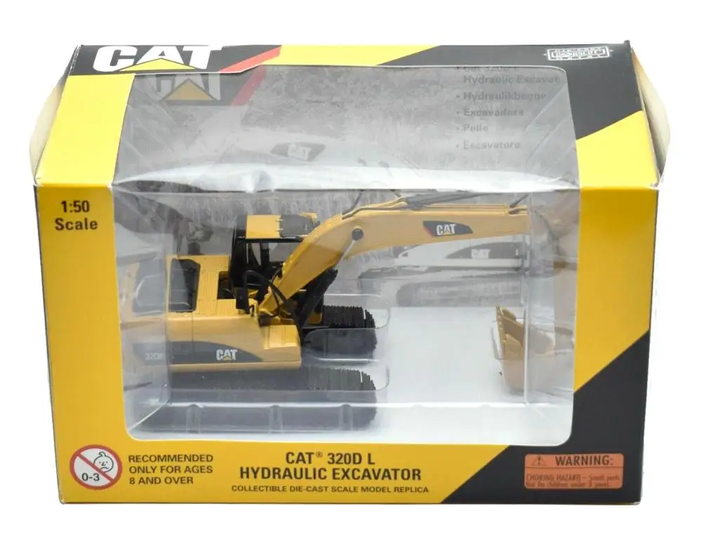 CAT 320D L Hydraulic Excavator 1:50 重機 1:50 Cat® 320D L Hydraulic Excavator with Hammer — Diecast
