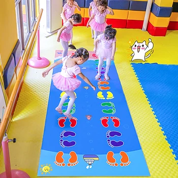 

Hand and Feet Game Kids Jumping Carpet Mat Children Jump Lattice Pad Kindergarten Team Game Indoor Outdoor Training Toys