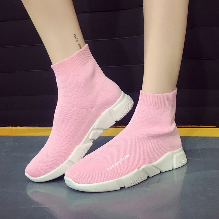 

2017 Star Celebrity Style New Style Fly Woven Surface Elasticity wa zi xie Sports Footwear Breathable Fashion Jianbu WOMEN'S Sho