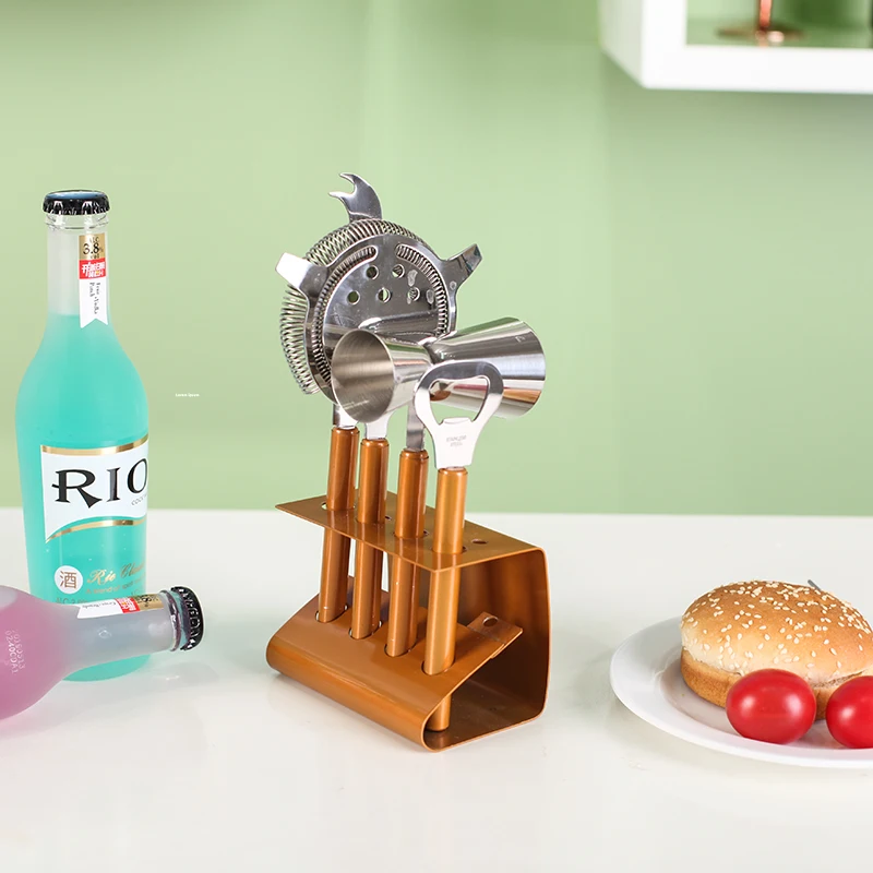 Wholesale Multi-color Stainless Steel 5pcs Cocktail Home Tool Bar set