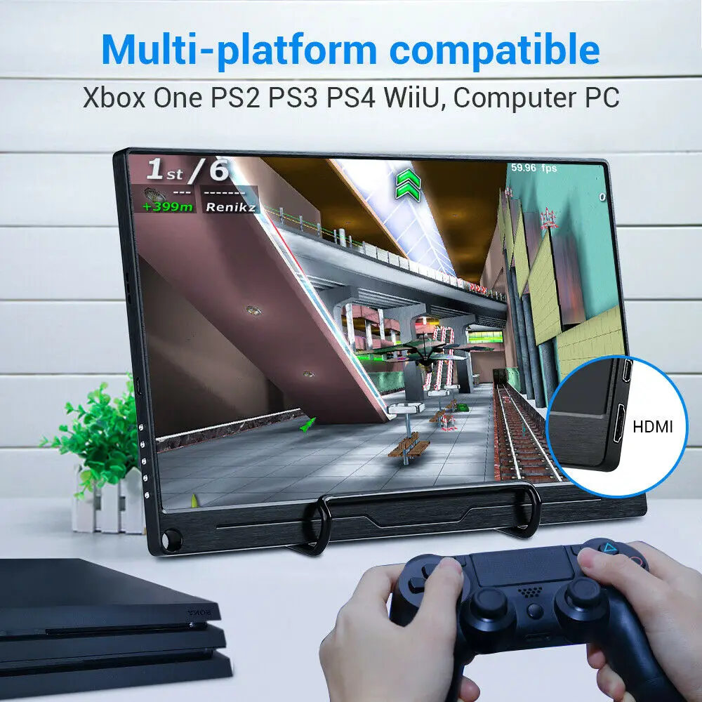  Eyoyo 15.6 Inch 4K Monitor HDR 3840X2160 IPS HDMI Type-C Screen Display Portable Video Gaming Monit