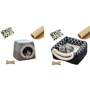 

Pet Cat Dog Nest Dual Use Warm Soft Sleeping Bed Pad for Pet Non-Slip Breathable Cat Dog Sleeping Mat Blanket