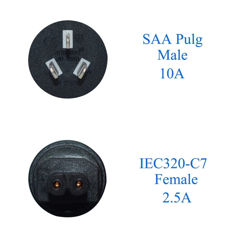 SAA TO IEC320 C7 Power converter,AU TO C7 AC Conversion plug,10A/250V,Used to connect laptop power adapter