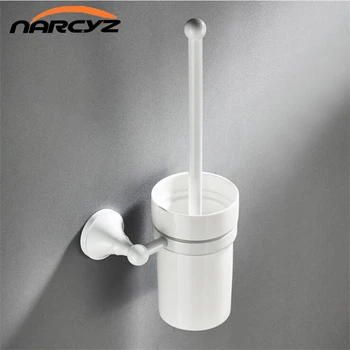 

Bathroom accessories White Toilet brush holder simple white bathroom wall hanging hardware pendant Bathroom accessories 9256K