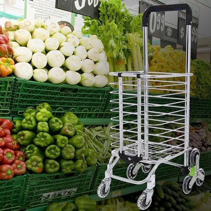 Алюминиевый сплав подъем по лестнице корзина бытовой крепкий тележка прицеп