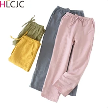 Новинка, весенние женские пижамные штаны для сна, свежие уютные домашние штаны из хлопка, Мужские пижамные штаны для влюбленных, парные брюки для женщин