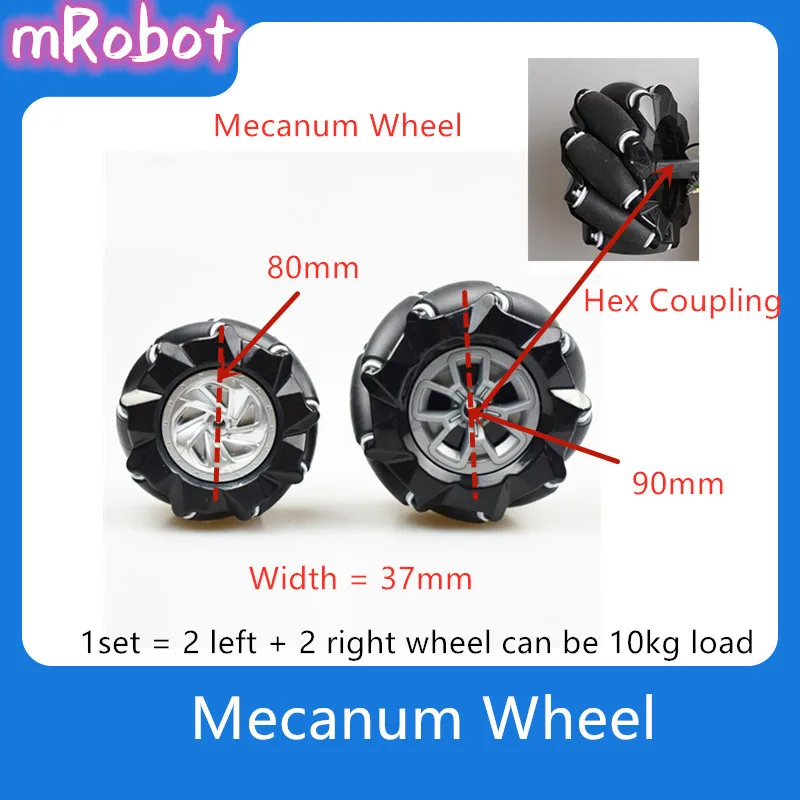 Универсальный набор колес Mecanum 80 мм всенаправленное колесо 97 колеса шестигранная
