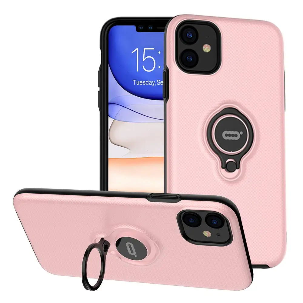 Matte Pink Ударопрочный чехол с защитой от царапин для iPhone 11 Pro Max X XS XR XS максимальный чехол с поворотным кольцом 360 градусов с подставкой для Автомобиля Магнитный - Цвет: Matte Pink