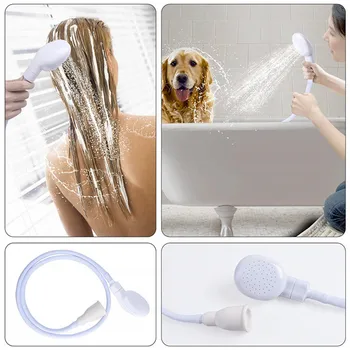 

1pc Portable Sink Bath Shower Head Dog Pet Washing Holder Attachment Hose Spray Tool