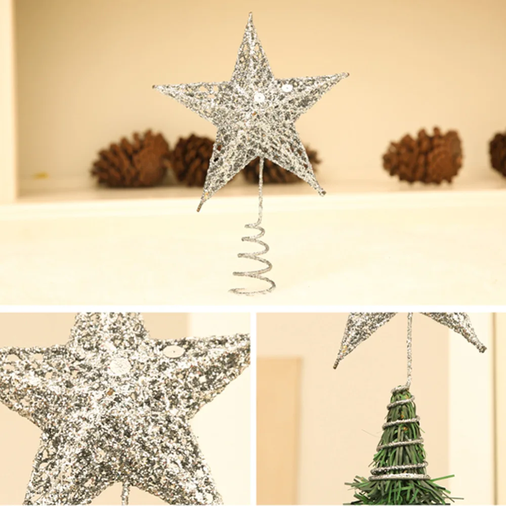 1 шт., Рождественская елка, светодиодный Топпер со звездой, украшение, светодиодный светильник, на батарейках, Рождественское дерево, рождественский дом, магазин