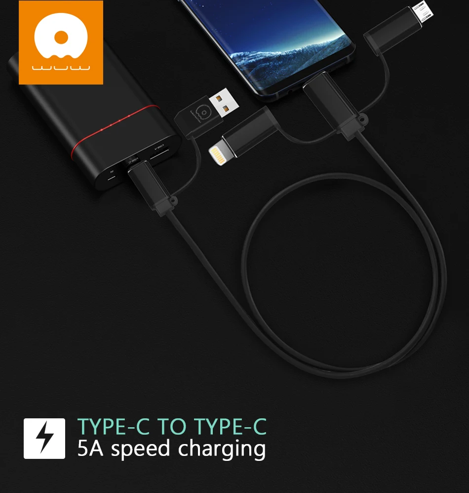 5 шт. 5A 4 в 1 USB кабель для мобильного телефона Micro usb type C кабель зарядного устройства для iPhone 7 XR XS 11Pro huawei шнур для быстрой зарядки данных