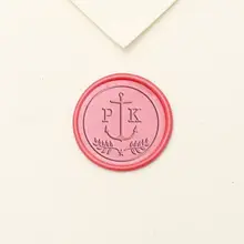 Вензеля с якорем воск печать штамп/персонализированные Воск Печать комплект/пользовательские Свадебная печать штамп/приглашение печать штамп
