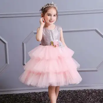 

Europe and the United States new children Peng Peng skirt girls high-grade multi-layer gauze princess dress performance group fl