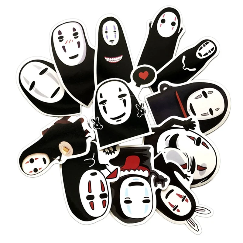 

12 Pcs/set Japanese Anime Cartoon Faceless Man Stickers For Pad Phone Case Laptop Car Skateboard Helmet Bicycle Stickers