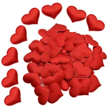 100 шт. 3,5 см Губка атласная ткань лепестки в форме сердца Романтические свадебные конфетти стол кровать ручной работы лепестки украшения на День святого Валентина