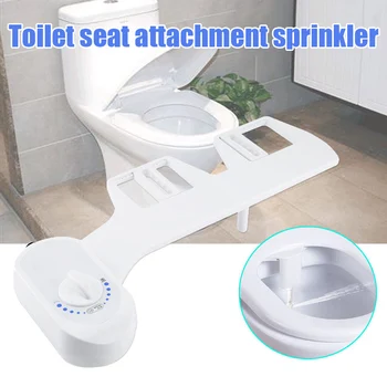 

High Toilet Seat Attachment Fresh Water Spray Non Electric Mechanical Bidet Self Cleaning Nozzle Easy to Install UEJ