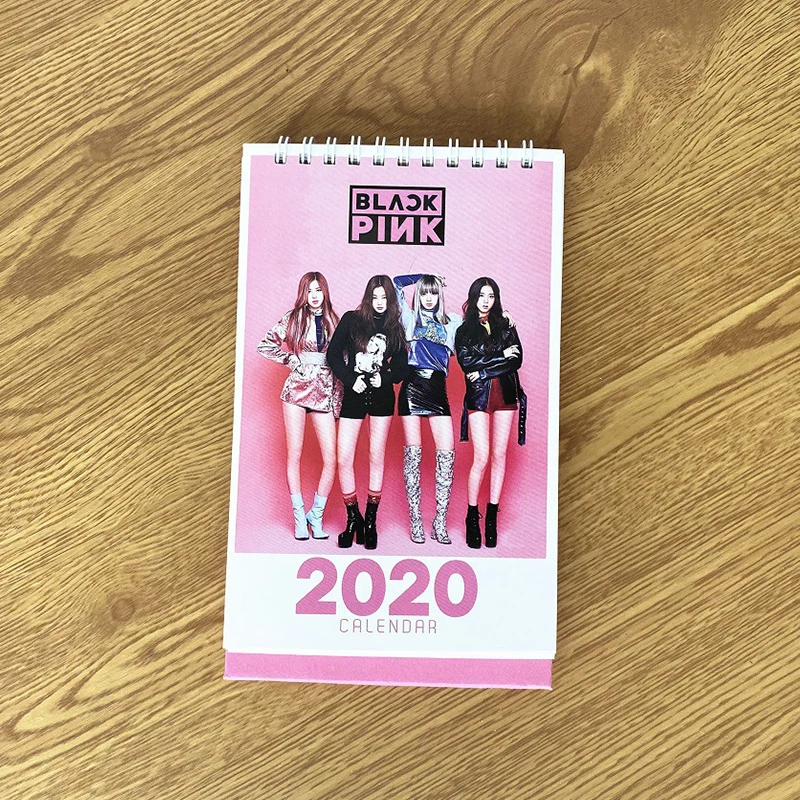 Kpop BLACKPINK GOT7 SEVENTEEN TWICE в стиле группы Bangtan Boys Настольный календарь Мода Calendar календарь вентиляторы коллекция подарки, Прямая поставка - Цвет: BLACKPINK