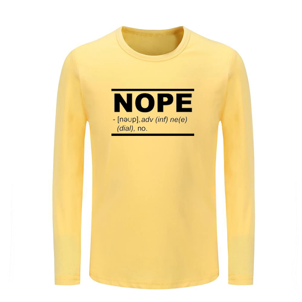 Детские футболки с принтом «Nope Phonetic symbol» и принтом «Nope» Детские футболки с графическим принтом топы с длинными рукавами для мальчиков и девочек