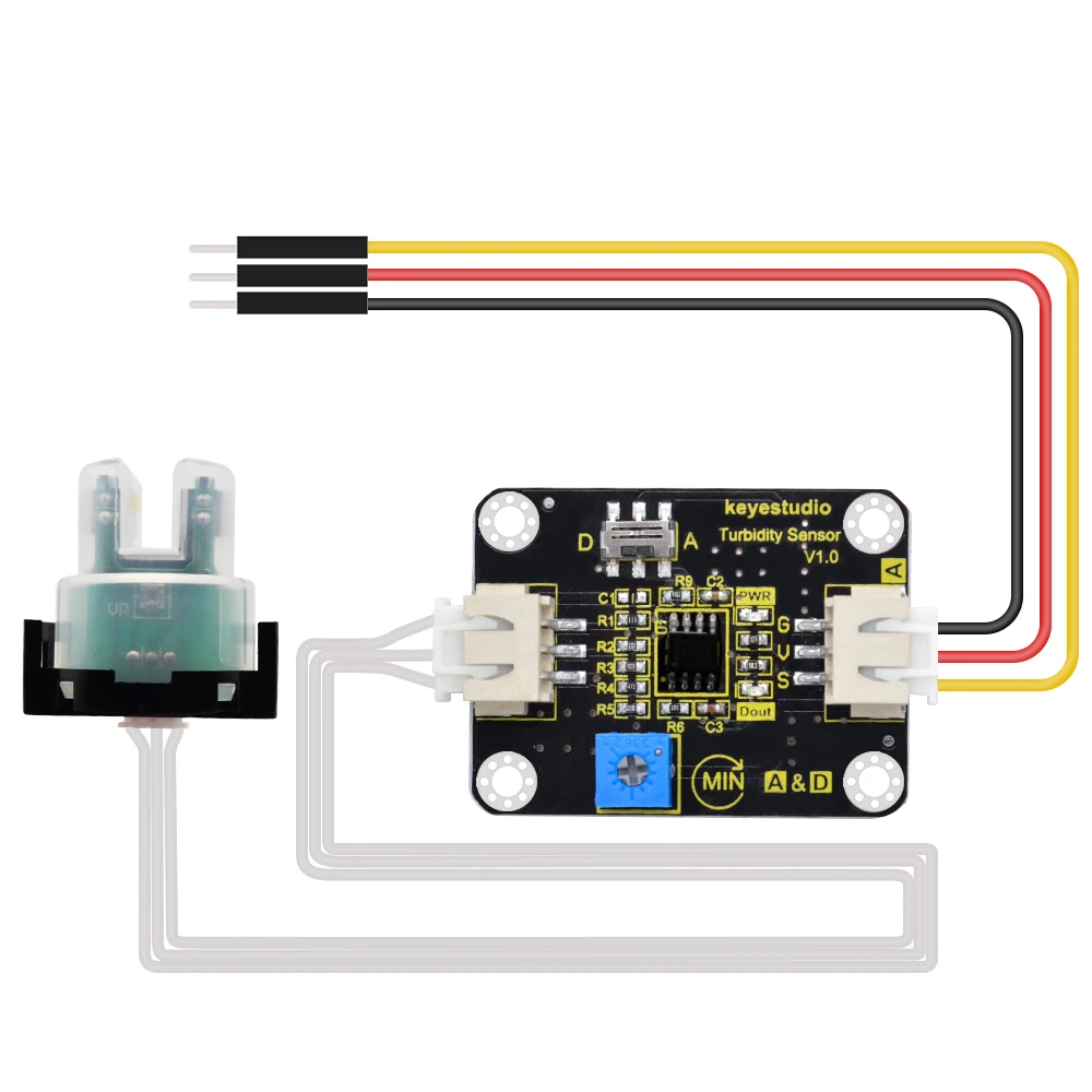 Keyestudio Датчик Мутности V1.0 с проводами, совместимыми с Arduino для тестирования воды