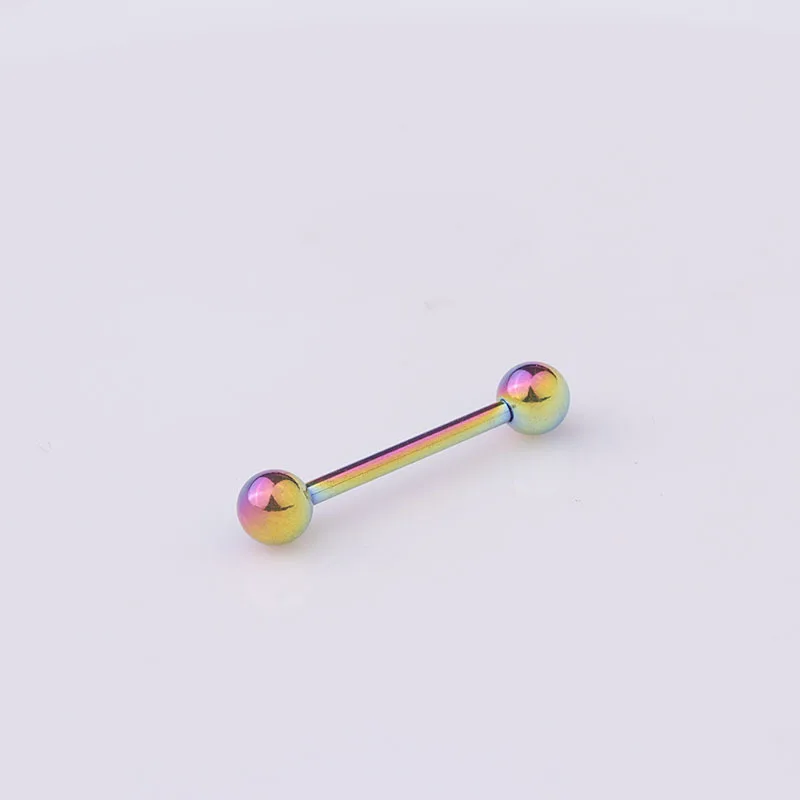1PC Tongue Piercing Titanium Plated Rings Girls Industrial Barbells Body Jewelry