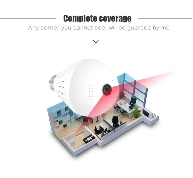 Mini Camera Micro Camera 960P Wifi Panoramic Camera Bulb 360 Degree Fisheye Mini Camcorders For Home Security Video Surveillance