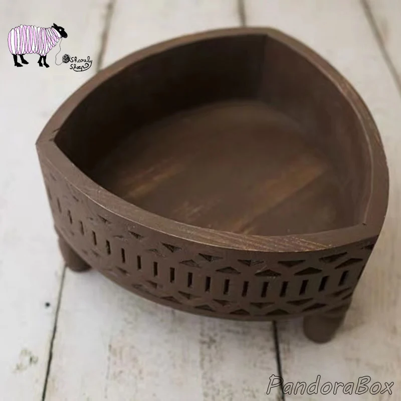 Baby Photoshoot Studio Posing Wood Basket Newborn Photography Props Bucket Baby Shooting Wooded Bowl fotografia Accessories Prop