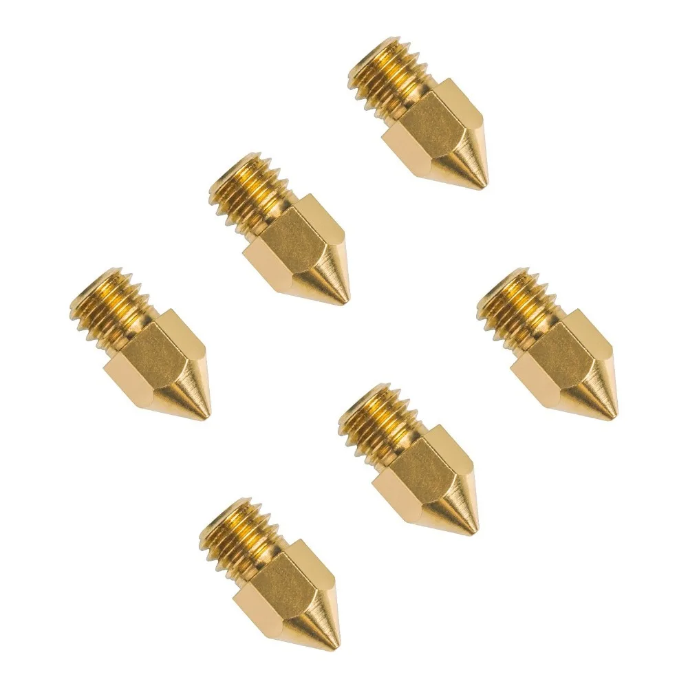 3D Printers Parts MK7 MK8 Nozzle 0.2 0.3 0.4 0.5 0.6 0.8 1.0mm Copper Extruder Threaded 1.75mm 3.0mm Filament Head Brass Nozzles