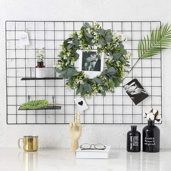 

Christmas Eucalyptus Wreath Spring Artificial Green Leaves Wreath For Front Door Window Wall Decoration