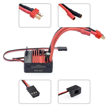 

5-Slot 540 Brushed Motor 16T & 60A ESC & LED Program Card for 1/10 Traxxas Tamiya RC Crawler Car Parts Accessories