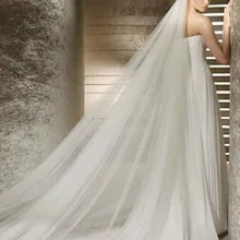 Velo de novia largo con peine para mujer, velo de tul suave con dos capas de 3 m, color marfil/blanco, accesorios de boda, gran oferta, 2021