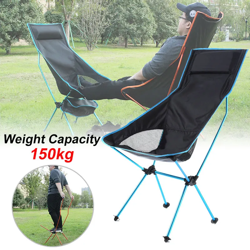 Large Fishing Chair Camping Portable Foldable Outdoor Furniture Beach BBQ Picnic Ultralight Office Lunch Break | Мебель