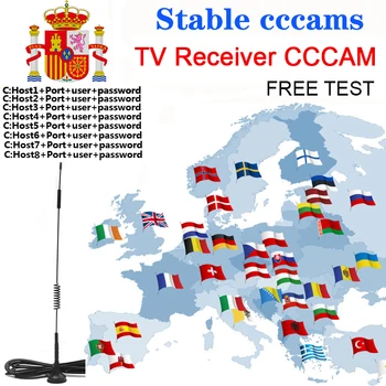

Spain TV Receiver CCCAM lines for Europe support Portugal Germany Netherlands FULL HD DVB-S2 Support TV BOX free test
