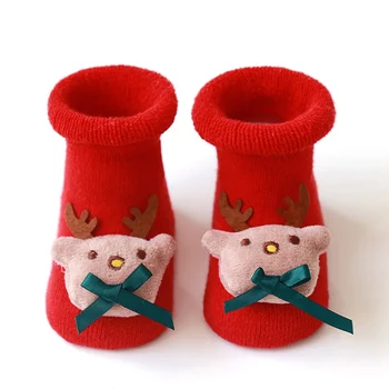 

Baby Toddler Infant Socks Winter Warm Terry Baby Floor Socks Anti Slip Soft Sole Socks For 0-3 Years Old Christmas Gifts