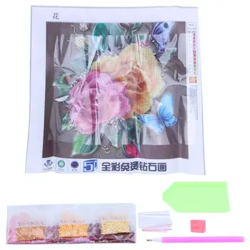 

New DIY 5D Diamond Embroidery Painting Cross Stitch Kit Flower Home Deco: Multicolor