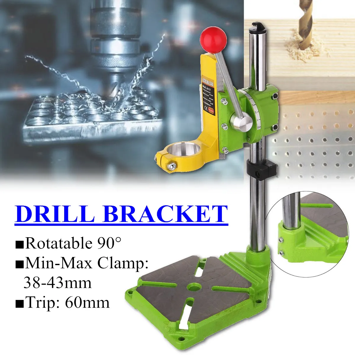 

Electric Drill Holder Rack 90 Degree Rotary Electric Drill Presses Bracket Cast Iron Base Stand Working Rotary Tool Accessories