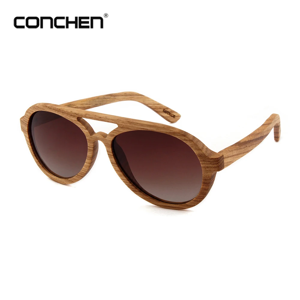 Новые Деревянные солнцезащитные очки CONCHEN 2018 женские модные с зеркальными