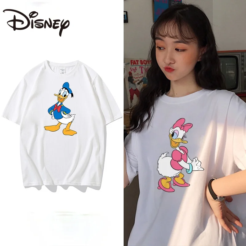 Модный летний топ Disney в оригинальном стиле с круглым вырезом Женская свободная