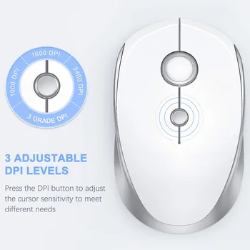 

Bluetooth Wireless Mouse 2.4GHz Duals Mode with USB Receiver 3 Adjustable DPI Level for Computer QJY99