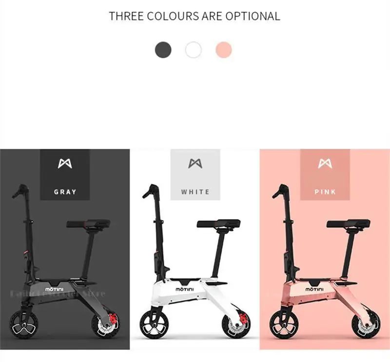 New 7 Inch Folding Electric Bike 2 Wheels Electric Scooters 37V 350W Lightest Mini Adult Electric Scooter With Two Batteries (31)