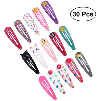 

5 Packs Snap Hair Clips No Slip Metal Hair Clip Barrettes For Girls Toddlers Kids Hair Accessories (Dot+Strawberry+Star+Cat+Fox)